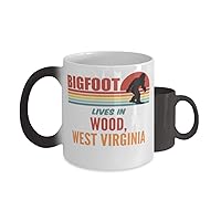 Bigfoot, Bigfoot Lives In Wood West Virginia Heat Color-Changing Mug