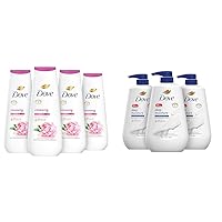 Body Wash Renewing Peony Rose Oil 4 Count 20 oz and Deep Moisture 3 Pack 30.6 oz For Renewed Healthy-Looking and Deeply Moisturized Skin