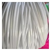 5mm Flat Synthetic Rattan Weaving Material, 50 Meters Plastic Rattan Roll Wicker Repair Kit for DIY Home Furniture Basket (White)