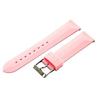 Clockwork Synergy - 2- Piece Ss Divers Silicone Watch Band Strap 18mm - Pink - Male and Female Watches