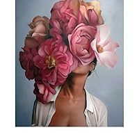 Modern Style Figure Lady Head Flower Picture Nordic Style Canvas Painting Wall Art Posters and Prints Beauty for Sofa Background Bedroom Home Decor