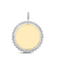 The Diamond Deal 14kt Yellow Gold Mens Round Diamond Spin Circle Charm Pendant 4-5/8 Cttw
