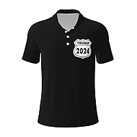 I'll Be Back Trump 2024 Men’s Polo Shirts Casual Golf Shirts for Men