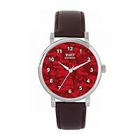 Ladies Traditional Red Camouflage Watch