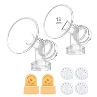 Maymom Brand 19 mm 2xOne-Piece Small Breastshield w/Valve and Membrane Compatible with Medela Breast Pumps; Extra Small Shield