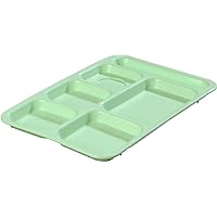 Carlisle FoodService Products P614R09 Right-Hand 6-Compartment Polypropylene Tray, 10