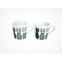 Daito Seisei Pottery 47909 47909 Light Cat Pair Mug