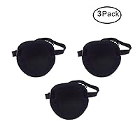 Eye Patch - Adult Kid's Adjustable Soft and Comfortable Eye Patch Single Eye Mask for Recovery Eye Amblyopia | Halloween (3Pack)