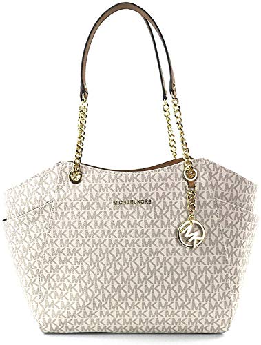 Online Outlet Center  4100 บาท รวมสงฟร Michael Kors Womens PVC Leather  Large Shoulder Tote Bag Handbag Brown Gold MK 1 zippered pocket  4  multifunction slip pockets 1116 W x 12