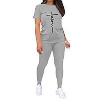 Two Piece Outfits for Women Summer Short Set 2 Piece Outfits Jogger Track Suits Sweatsuits for Women Short Sleeve