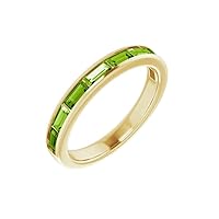 Solid 14k Yellow Gold Peridot Ring Band (Width = 27.8mm) - Size 8.5