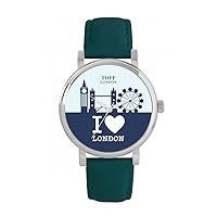 Navy London City Skyline Watch 38mm Case 3atm Water Resistant Custom Designed Quartz Movement Luxury Fashionable