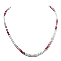 Genuine Multi Sapphire Rondell Beads Strand Necklace - 16
