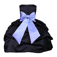 Pink Promise Black Wedding Flower Girl Special Occasion Pick Up Formal Dress with Bow