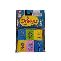 Dr. Seuss Themed Pencil Erasers - 6 Erasers Each
