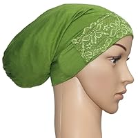 MSBRIC Soft Muslim Full Cover Inner Hijab Cap Islamic Underscarf Neck Head Bonnet Lace Hat Arab Headwear Color 1796