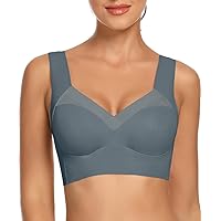 WOWENY Womens Seamless Wirefree Bras Comfortable Wireless Bras No Underwire Padded Push Up Soft Back Smoothing Bra