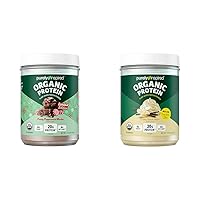 Organic Protein Powder Bundle - Frosty Peppermint Mocha & Creamy French Vanilla Flavors, 2x16 Servings, 20g Plant Protein