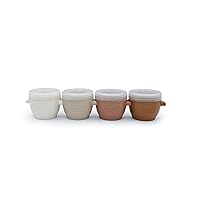 melii Snap & Go Baby Food Storage Containers with lids, Snack Containers, Freezer Safe, 4 oz - 4 Pack, Neutrals