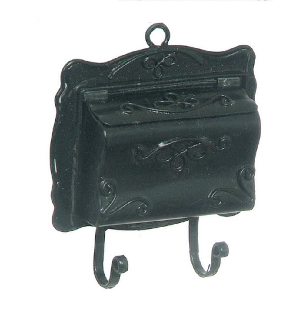 Melody Jane Dollhouse Black Victorian Mail Letter Box Wall Mounted Miniature 1:12 Scale