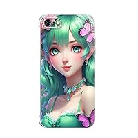 Butterfly Fairy for iPhone SE3 Case, [Not-Yellowing] [Military-Grade Drop Protection] Soft Shockproof Protective Slim Thin Phone Bumper Phone Cases for iPhone SE3