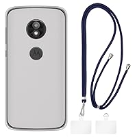 Motorola Moto E5 Play Case + Universal Mobile Phone Lanyards, Neck/Crossbody Soft Strap Silicone TPU Cover Bumper Shell for Motorola Moto E Play (5.2”)