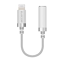 Elecom MPA-L35S01WH Headphone Adapter Conversion Cable [Lightning to φ3.5mm 4 Pole Earphone Terminal (Supports Calls)] Heavy Duty [iPhone Only] Apple Certified White