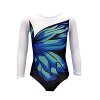 LIUHUO Gymnastics Leotards Girls Women Competition Dance Dress Butterfly Sleeves