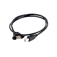 C2G Legrand USB A to B Cable, Female to Male USB Cable, USB 2.0 Cable, 2 Foot Data Transfer Cable, Black USB Cord, 1 Count, C2G 28068