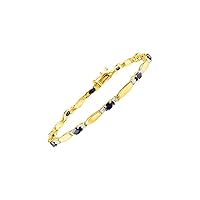 Rylos Spectacular Tennis Bracelet Set With Diamonds & Sapphires in 14K Yellow Gold - 7 1/4