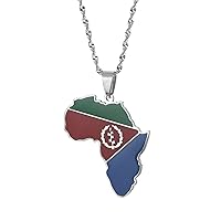 Eritrea Map Flag Pendant Necklaces For Women Men Girls Gold Color African Maps Of Eritrean Jewelry