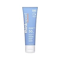 Thinksport SPF 50+ Mineral Sunscreen, 3 Oz, Safe, Natural Sunblock for Sports & Active Use, Water Resistant Reef Safe Sunscreen, Vegan Broad Spectrum UVA/UVB Sun Screen for Sun Protection