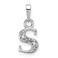 8mm 10k White Gold Letter Name Personalized Monogram Initial Charm Pendant Necklace Jewelry for Women