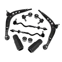 PartsW - 10 Pc Suspension Kit Control Arms & Ball Joints, Complete Tie Rod Assembly and Stabilizer Bar Links