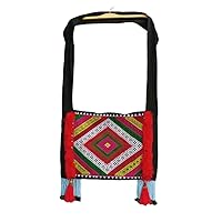 Charmmii Shoulder bag embroidered with black Tai people decorated with beads Hobo Crossbody Bags for Women Boho Purse Boho Bag Hippie Bag Indie Tote Bag Cloth Purse for Women