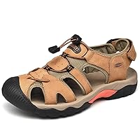 Summer oversized cowhide sandals, outdoor hiking shoes, casual men's beach shoes, anti-collision baldheaded men's sandals, genuine leather men's shoes