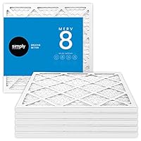 Simply Filters 14x20x1 MERV 8, MPR 600, Air Filter (6 Pack) - Actual Size: 13.75