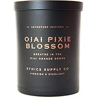 Ojai Pixie Blossom Candle | 12 oz | Sweet Clementine, Warm Tangerine, White Lily | Infused with Essential Oils & A Premium Grade of Aromatic Oils | 60 Hour Burn Time