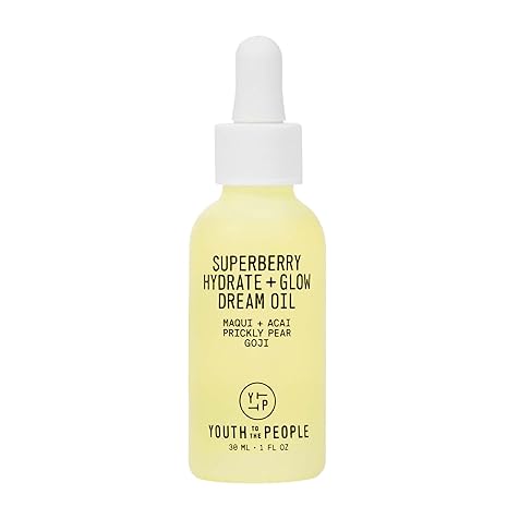 Youth To The People Superberry Hydrating Face Oil for Dry, Glowing Skin - Fast Absorbing Facial Oil & Makeup Primer Made with Prickly Pear, Acai Berry & Jojoba Oil - Clean, Vegan Skincare (1oz)