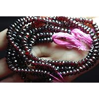 2x13 Inch Strand,Large Size,AAA Quality, Red Garnet Faceted Rondelles Size 5mm Code-HIGH-55854