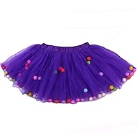 Baby Girls Tutu Dress Pom Pom Balls Soft Tulle Tutu Dress for Toddler Girls