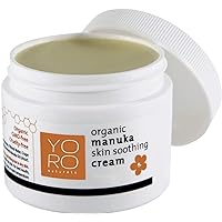 Organic Manuka Skin Soothing Cream for Sensitive Dry Skin, Itch Control, Rosacea, Honey Eczema Relief, Natural Psoriasis Moisturizer & Dyshidrotic Eczema Balm for Face and Body (4 OZ)