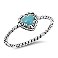CHOOSE YOUR COLOR Sterling Silver Celtic Heart Twist Ring