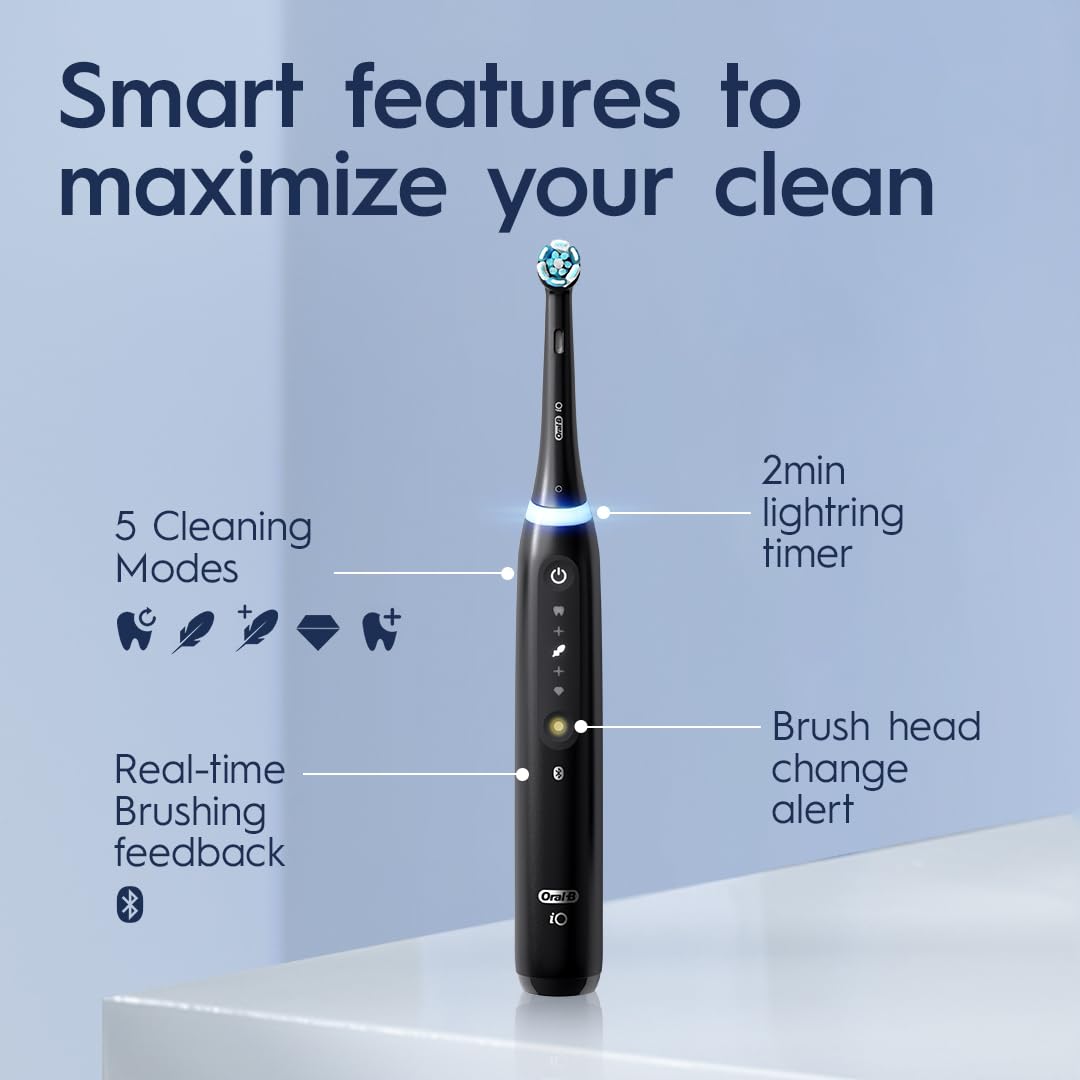 Oral-B iO Series 5 Limited Electric Toothbrush with (3) Brush Head, Rechargeable, Black