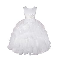 Lito Angels Girls Flower Girl Dresses Pageant Gown Party Occasion Dress Satin Organza Ruffle
