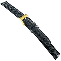 12mm Genuine Lizard Padded Stitched Navy Blue Mens Watch Band Strap