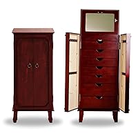 Hives and Honey Cabby Fully Locking Jewelry Cabinet, CHERRY