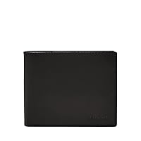 Fossil Men's Derrick Leather RFID-Blocking Large Bifold with Coin Pocket Wallet for Men