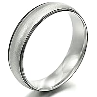 Gemini Custom Unisex 2 Tone Black Mix Silver Anniversary Wedding Titanium Ring 4mm Valentine's Day Gift