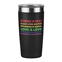 Pride Viking Tumbler 20 oz, Science Is Real Love Is Love, Black Lives Matter Rainbow Gay Lesbian Queer LGBTQ Pride Month Human Right Bisexual Unique Idea For Him Her Husband Wife Couple, Black